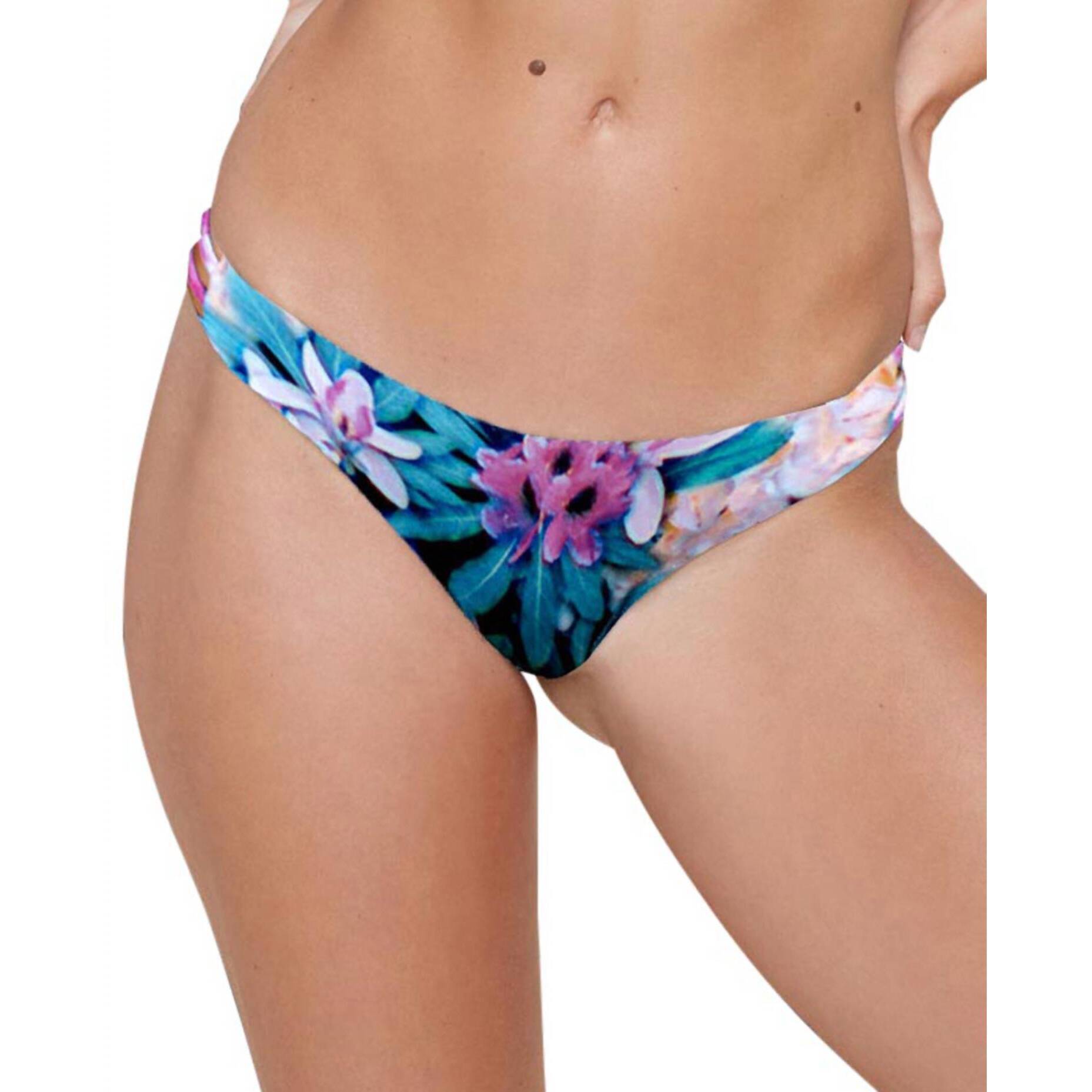 New Stone Fox Swim Malibu Moderate Bikini Bottom In Sfs Wonderland